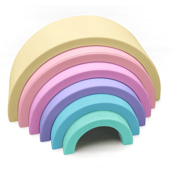 ANPEI Lelolo Silicone Baby to Toddler Rainbow Stacking Toy Silicone | from 0+ Months | Small