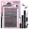 GAQQI Lash Clusters Kit 320Pcs Lash Extension Kit, Mix 9-16mm 30D C Curl Lash Clusters Kit Eyelash Extension Kit with Lash Glue Remover and Lash Applicator Self Use at Home（30D-CMIX KIT)