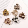 6 Pcs Small Square Hair Claw Clips Non Slip Hair Clamps Tortoiseshell Acetate Leopard Jaw Clip Celluloid French Hair Barrettes for Women Girls