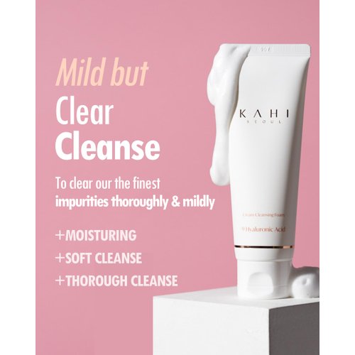 KAHI Cream Foaming Cleanser Face Wash | Hydrating Cream to Foam Cleanser for Oily Skin & Combination Face Care | Gentle Face Cleanser w/Collagen K Beauty Foaming Face Wash 2.70 fl oz