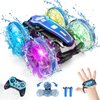 GEVINST Remote Control Car Boat Amphibious RC Car with Waterproof Gesture Control 2.4Ghz All Terrain RC Boat 360° Rotation Stunt Car Beach Pool Toys for Kids Ages 4-8-12 Gifts for 6 7 9 Year Old Boys