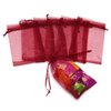 Bezall 100Pcs Organza Gift Bags 3.5x4.5 Inch, Burgundy Small Mesh Bags Drawstring Wedding Party Favor Bags Organza Jewelry Candy Pouches