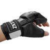 Luniquz MMA Gloves for Kids Adults Punching Bag Boxing Sparring Grappling, Half Finger with Thick Padding Long Wrist Wrap, S/Black