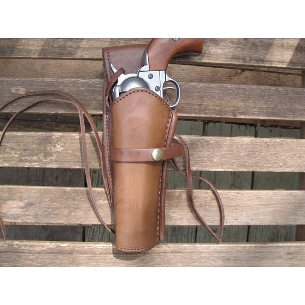 Western Express – Left – for 6” Brown Smooth Leather Gun Holster (.22 .38 Caliber)