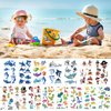 30 Sheets Temporary Tattoos Kit for Kids, 289Pcs Fake Cute Tattoo Stickers Waterproof, Birthday Party Favor (Shark & Pirates & Dinosaurs) 3 years old+