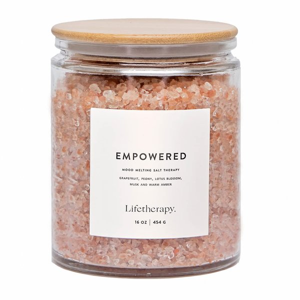 Lifetherapy Empowered Mood Melting Salt Soak | Pink Himalayan and Sea Salt with Moisturizing Sunflower Oil, 16 OZ