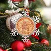 DOREENABE Snowflake Ornament Vegan Truffle Pizza Ornaments for Christmas Trees Eat Drink and Be Merry Cute Food Christmas Ornaments 2023 Funny Metal Souvenir Xmas Tree Hang Pendant Exchange Gift