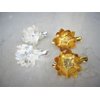 Generic 2 small gold or silver flower hair barrette alligator clip bridal clip bridal (Primary color: Gold)