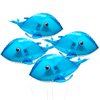 Cute 4D Whale Balloons Under The Sea Decorations Ocean Balloons, 4 Pack Gaint 37'' Whale Shape Mylar Foil Balloons Sea Animal Balloons Fish Balloons Beach Party Supplies, Blue