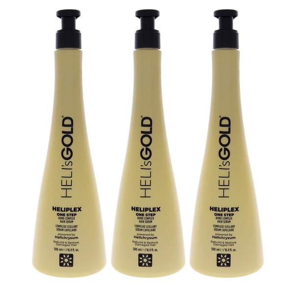 Helis Gold Heliplex One Step Hair Serum for Unisex - 16.9 oz Serum - Pack of 3
