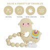 Baby Teething Toys,Food Grade Silicone Teether with One-Piece Pacifier Clip Holder,Shower Gift,Highly Effective Pain Relief for 3 Months+ Boy and Girl,BPA Free,Freezer Safe. (Yellow Llama)