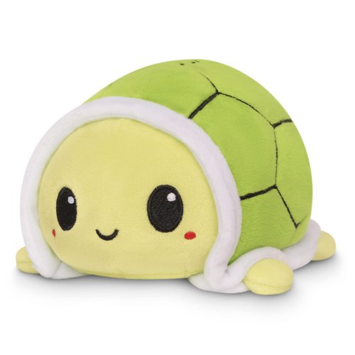 TeeTurtle - The Original Reversible Turtle Plushie - Strawberries + Flowers - Cute Sensory Fidget Stuffed Animals That Show Your Mood