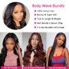 Body Wave Bundles Human Hair Brazilian Wave Bundles 100% Unprocessed Brazilian Virgin Remy Hair Bundles Body Weave Bundles Human Hair Extensions for Black Women 18 18 18 inch