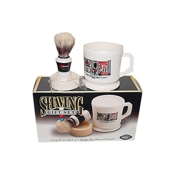 Marvy Shaving Gift Set Contains Mug, Brush, and Soap