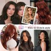 Royaomis Clip in Hair Extensions Real Human Hair, 18inch 140g 7pcs Human Hair Clip in Extensions for Women, Remy Red Hair Extensions Clip Ins, Soft & Natural Human Hair Extensions（18-#M30_33）