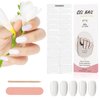 Kalolary Gel Sticker Decals, 20pcs White Waterproof Nail Wraps with File & Stick, Semi Cured Real Gel Polish Art Strips for Manicure (UV/LED Lamp Required)