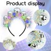 Bnsikun Halloween Light Up Disco Ball Headband Led Disco Headband Silver Vintage Retro Disco Headwear Women Girl for Halloween Christmas New Years Eve Party Accessory