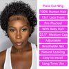 Short Curly Pixie Cut Lace Front Wigs Human Hair, 13X1 HD Lace Front Wigs Plucked for Black Women 6 Inch, Natural Black (6", 13x1, 1B, Pixue Cut Wig)