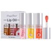 MYUANGO Hydrating Lip Oil Set 3 Colors -Moisturizer Long Lasting Nutritious for Chapped and Flaky Lips Shiny and Vegan Lip Gloss with Big Brush Head (Set B)