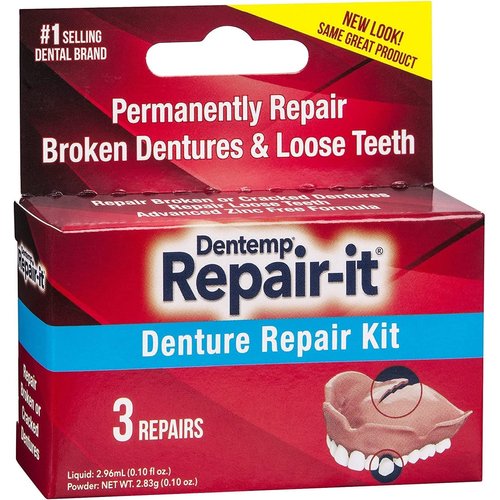 Dentemp Repair Kit - Repair-It Advanced Formula Denture Repair Kit - Denture Repair Kit Repairs Broken Dentures - Denture Repair to Mend Cracks & Replace Loose Teeth