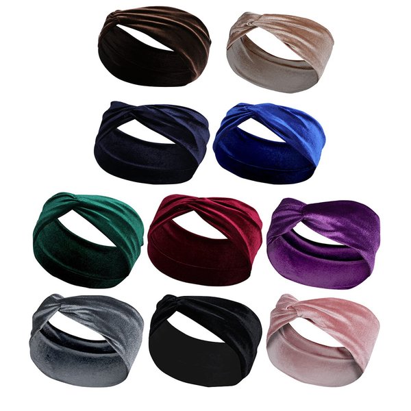 ELANE 10 Pcs Boho Headbands for Women Non Slip,Elastic Headbands for Women,Hair Bands for Women's Hair Non Slip