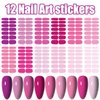 WOKOTO 12 Sheets Pink Series Nail Stickers Full Nail Wraps for Women Girls Solid Nail Stickers Decals Gel Nail Strips for Women Girls Stick On Nails Polish Stickers Gel Nail Stickers Strips