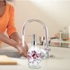 17oz Flower Glass Soap Dispenser Bottle with Plastic Pump