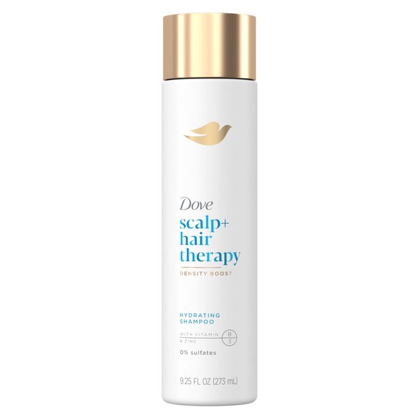 Dove Scalp + Hair Therapy Sulfate Free Shampoo Density Boost Hydrating Shampoo for dry hair gentle, sulfate free shampoo to cleanse dry hair and scalps 9.25 FL OZ (273 mL)