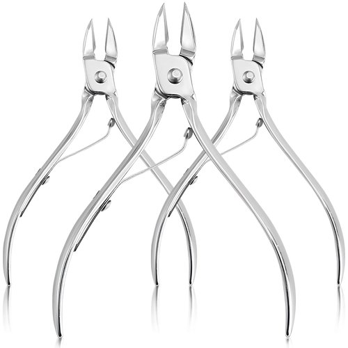3 Packs Nail Cuticle Trimmer Professional Cuticle Cutter Stainless Steel Cuticle Nippers with Double Spring Cuticle Clippers Pedicure Manicure Tools for Fingernails and Toenails