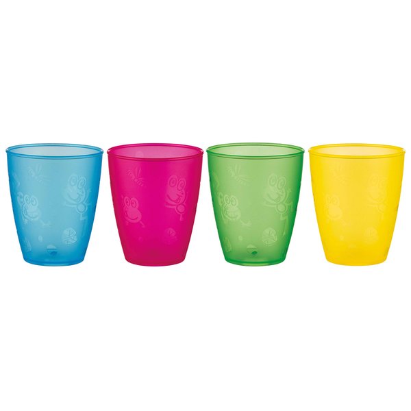 Nuby Plastic Fun Drinking Tumblers, Colors May Vary, 10 Oz, 4 Count