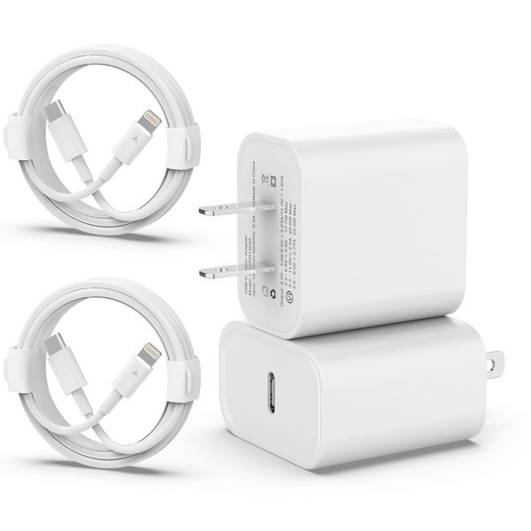 iPhone Charger Fast Charging 2 Pack,20W PD USB C Wall Charger with 6FT Fast Charging Cable - Fast Charger for iPhone 14/14 Pro Max/13/13 Pro/12/12 Pro/11/11 Pro/XS, Pad