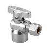 Minimprover 2 Pack Premium Brass Chrome plated 1/2" FIP Female Thread x 3/8 Inch OD Compression Quarter Turn Water Angle Stop Valve Shut Off