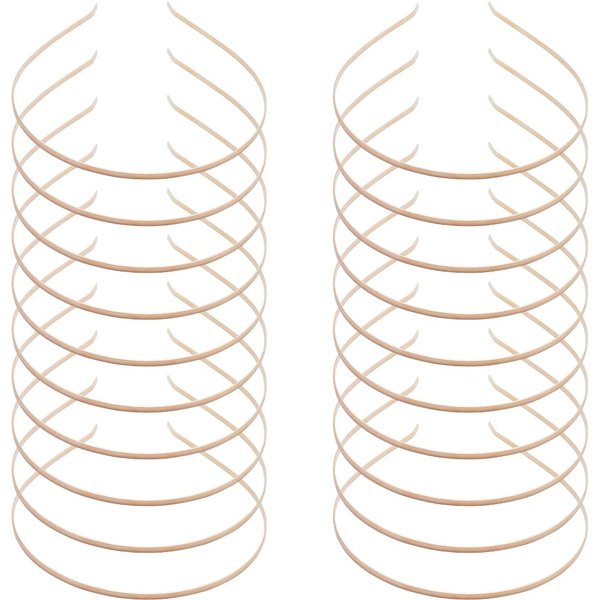 GORGECRAFT 20 Pack Bulk 3.8mm Thin Plain Blank Hard Metal Headbands Light Gold Slim Simple Wire Hair Bands Clasps Tiara Crown Hair Holder Frame DIY Crafts Accessories for Women Adults
