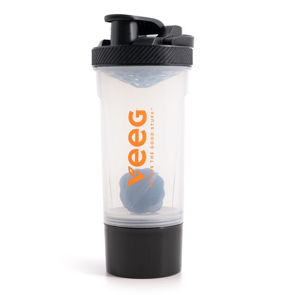 Veeg Fitness Shaker Bottle, Leak-Proof, Durable, BPA-Free Protein Shaker with Portable Mixing Ball for Smooth Blends Perfect for Protein Shakes, Pre-Workout, Gym and Travel - 24 oz