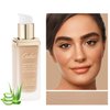 Oulac foundation make up, Skincare Infused with Aloe Leaf and Vitamin E, medium to high coverage liquid foundation, Golden Natural Foundation Vagan 30ml