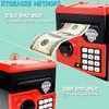 Yoego Kids Money Bank, Electronic Piggy Banks, Great Gift Toy for Kids Children, Auto Scroll Paper Money Saving Box Password Coin Bank,Perfect Toy Gifts for Boys Girls (Black red)