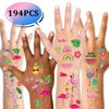Qpout 20 Sheets Flamingo Tattoos 194 PCS Summer Temporary Tattoos for Kids Pink Cute Face Fake Tattoos Sticker for Girls Baby Shower Prizes Rewards Flamingo Party Supplies Decorations