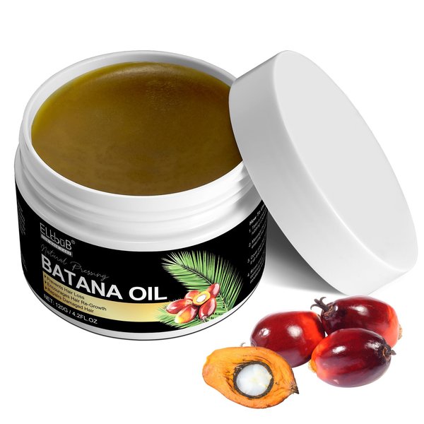 Batana Oil for Hair Growth, Dr. Sebi Raw Batana Oil from Honduras for hair loss, Stimulate Hair Growth, Improve Blood Circulation, Strengthen Hair, 4.2 Fl Oz