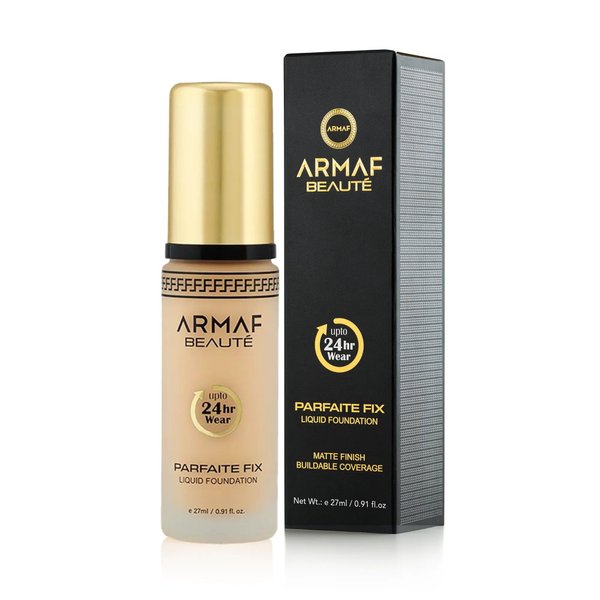 Armaf Beauté Parfaite Fix Liquid Foundation Makeup - Water Resistant, Lasts Up To 24 Hours | Beige, 27 ml/0.91 fl.oz