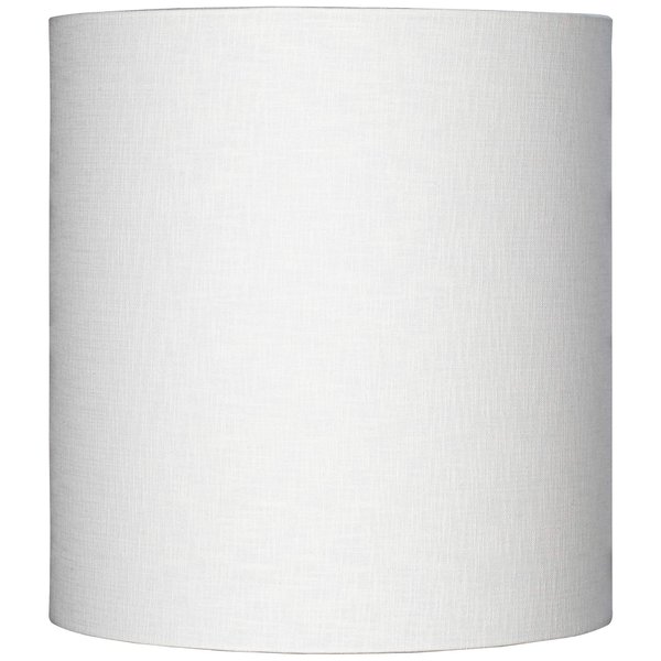 White Tall Linen Medium Drum Lamp Shade 14" Top x 14" Bottom x 15" High (Spider) Fully Assembled Replacement with Harp and Finial for Table Lamps - Springcrest