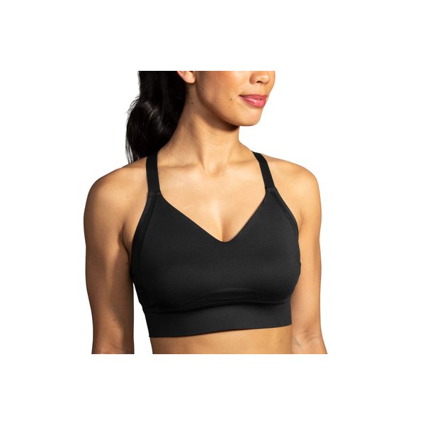 Brooks Women's Interlace Sports Bra for High Impact Running, Workouts & Sports with Maximum Support - Black - 34 C/D