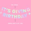 Pre-Strung It's Giving Birthday Banner -8.2 Feet Sparkle Iridescent Banner Fun Birthday Party Decorations Birthday Banner Sign 21st Bday Supplies Holographic Glitter Garland Decor No DIY