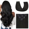 Black Clip in Hair Extensions Real Human Hair Straight Clip in Extensions Natural Black Hair Extensions Clip in Human Hair 7pcs 14 Inch 120g Hair Extensions Double Weft Clip in Extensions