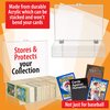 Trading Card Storage Box | Fits Baseball Basketball Football Cards | Magnetic Closure 5 Compartments | Holds 500 Cards Acrylic