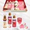 Pomegranate Skin Care Set,Skincare Gift Set With Body Shimmer Oil,Serum,Body Lotion,Sea Salt,Soap Flower- Christmas Set For Women,Bath Gift Set for Women,Bath And Body Gift Set
