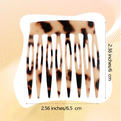 2 Pcs Hair Side Combs Mini French Side Comb Small French Side Hair Comb Bun Twist Hair Styling Accessories For Women Bun Chignon Up-Do Styling Girls Hair Decorative(Brown Onyx)