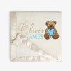 Personalized Baby Blanket for Girls - Customized Toddler Blanket for Boys - Newborn or Infant Gifts with Name - Custom Babys Gift - ECO Friendly Inks - Newborn Essentials (Blue)