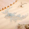 Teyglen Dainty Blue Rhinestones Crystal Bride Wedding Hair Comb Headband Hair Accessories with Rhinestones Crystals Bridal Side Hair Combs for Women Bride Girls (Light Blue)