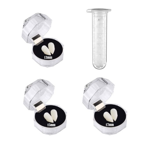DILISHA 3 Pairs Vampire Fangs Teeth with Adhesive for Adults Kids Halloween Party Cosplay Accessories Props Werewolf Party False Teeth Dress Up