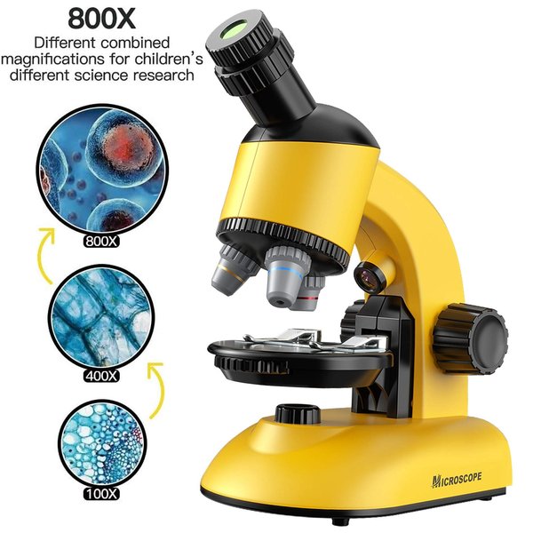 Microscope for Kids, Microscope Kit LED 40X-1200X Magnification Kids Science Toys, Microscope Slides with Specimens for Kids,Students Microscope STEM Kit